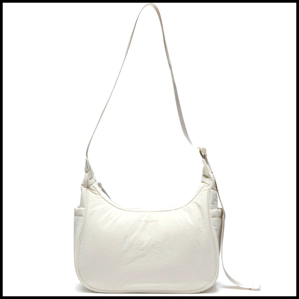 Nylon Crescent Shoulder Bag Crossbody Sling Adjustable Strap Minimal Chic